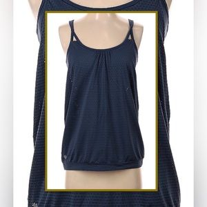 ATHLETA COBRA DOT INVIGORATE MESH TANK BLACK/GRAY XXS